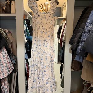 Hill House Blue and White Floral Maxi Dress